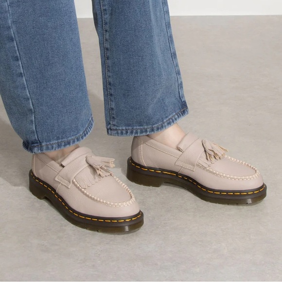 Dr. Martens Shoes - DR. MARTENS  Adrian Virginia Leather Tassel Loafers size 39- taupe